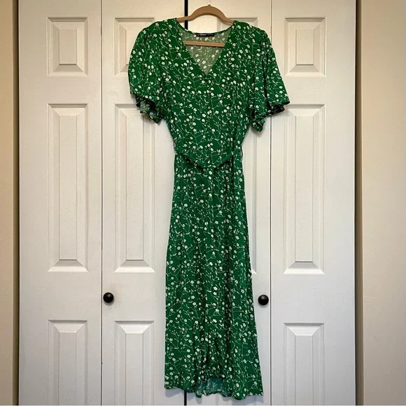 NWT Threadbare Green Floral Print Midi Dress - Picture 6 of 7